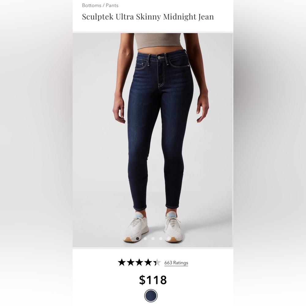Athleta Sculptek Midnight Blue Skinny Jeans